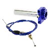 Gasgriff (schnell), blau, Qualitätsprodukt + Kabel, Teile Pocket Bike ZPF