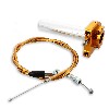 Gasgriff (schnell), gold, Qualitätsprodukt + Kabel, Teile Pocket Bike ZPF