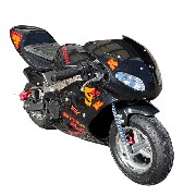 Pocket Bike 49cc schwarz mit Frontoptik