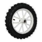 Komplettes Hinterrad Weiß für Pocket bike cross (10'', Typ 2)