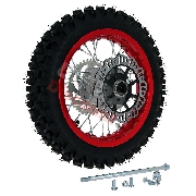 Rad hinten 12'', rot, (Spikes 12 mm) für dirt bike AGB27