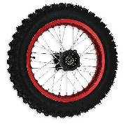 Rad hinten komplett 14'', rot, für dirt bike AGB30