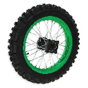 Rad hinten komplett 14'', grün, für dirt bike AGB30