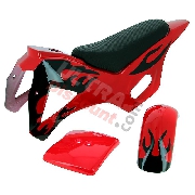 Verkleidung pocket bike cross, rot (Typ 1)