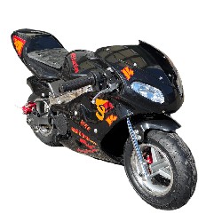 Pocket Bike 49cc schwarz mit Frontoptik