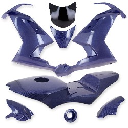 Verkleidung Kohlenfaser, blau, Sonderausgabe für pocket bike Nitro, Nitro Motorradteile