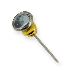 Ölstandmesser Tuning, gold + Thermometer