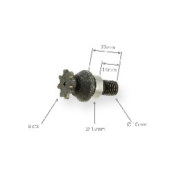 Ritzel verstärkt 8 Zähne kleine Teilung (metrisch)