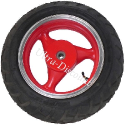 Rad hinten komplett für chinesischen Skooter (rot - typ 1)